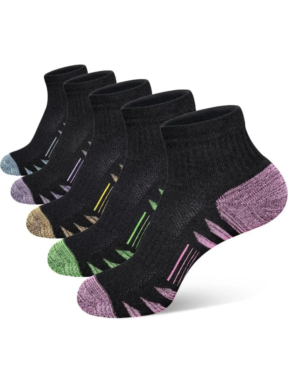 Thick Cushioned Ankle Athletic Socks for Women | 5 Pairs, Anti-Blister